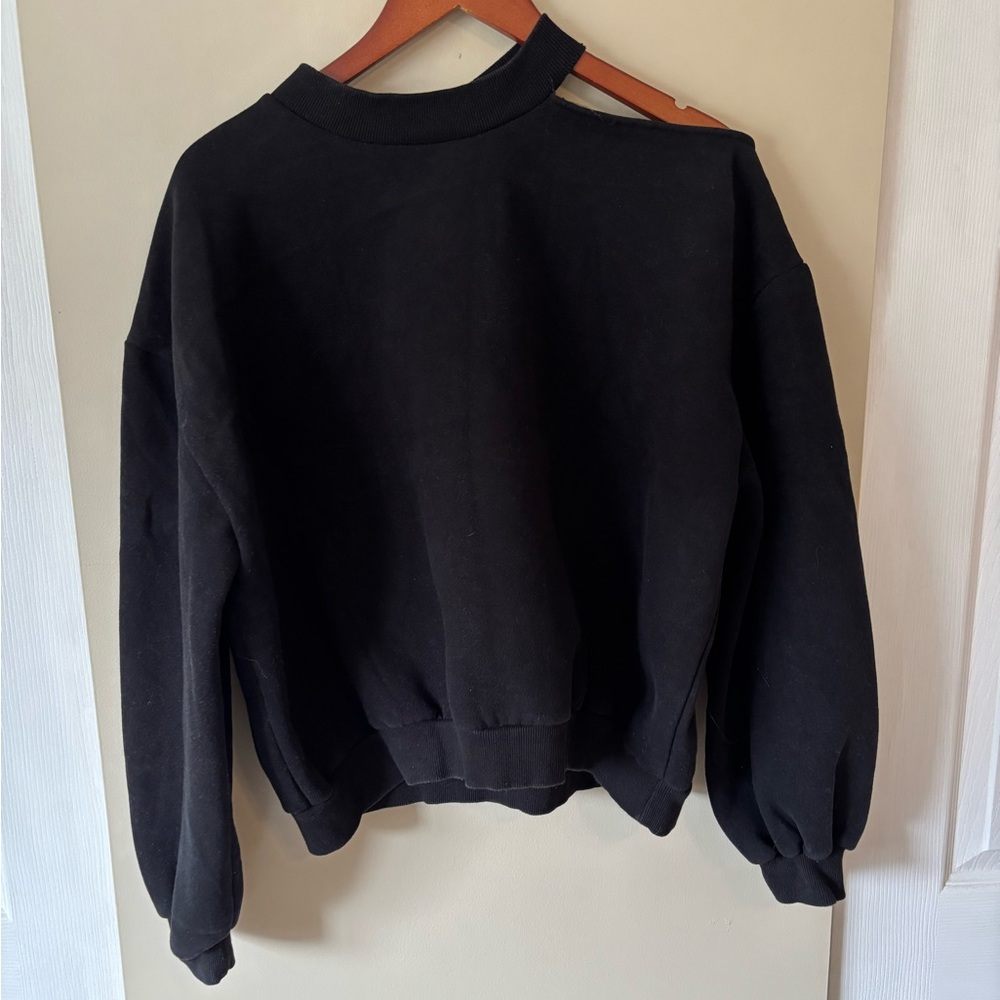 Oak & Fort Cold Shoulder Black Women's Pullover Size Small